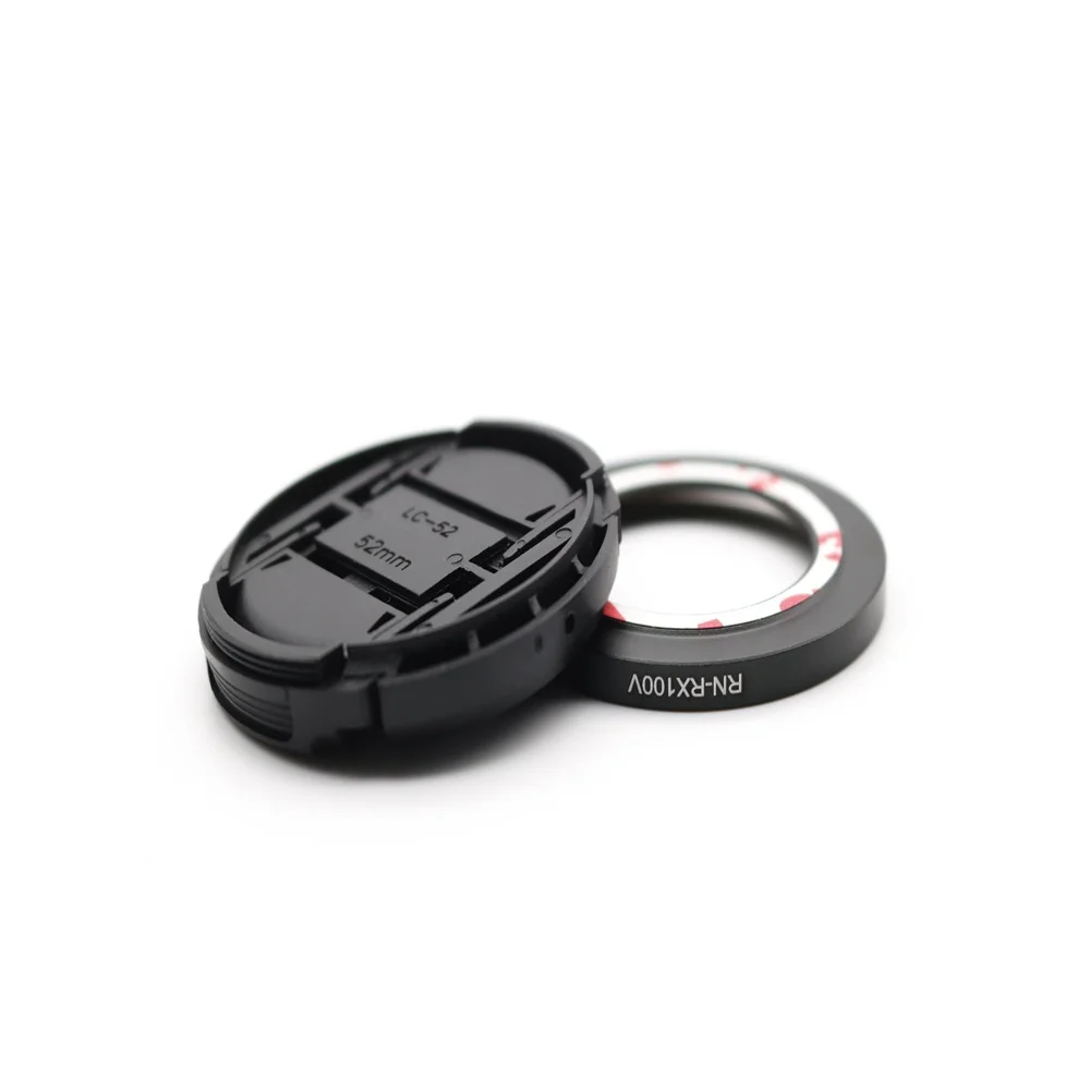 52mm Filter Adapter Ring Lens Cap Set RN-RX100V for Sony RX100 M2 M3 M4 M5 VA Aluminum 3M Adhesive