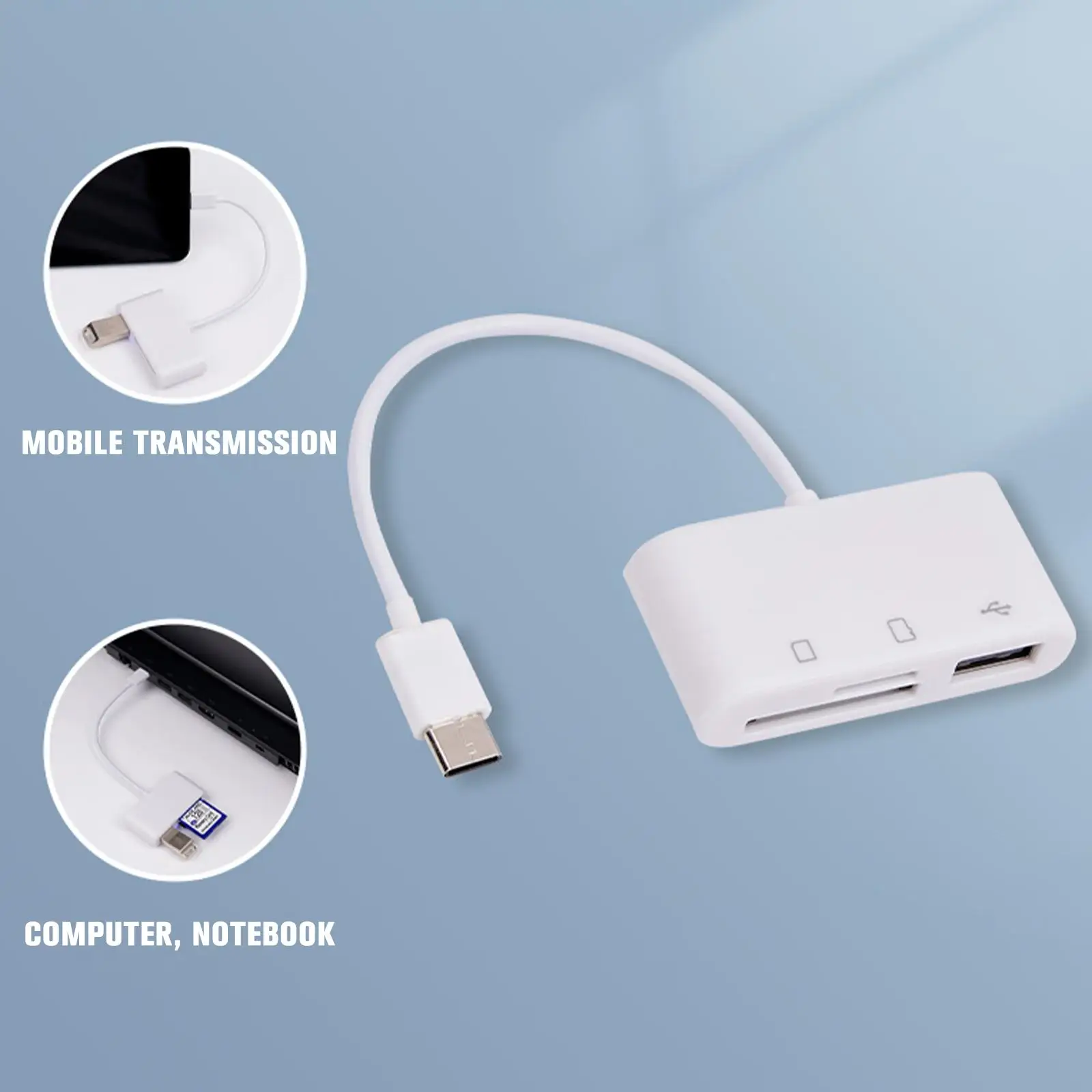 USB Type C Card Reader 3 In 1 Multi OTG Adapter SD Card Reader Data Memory Flash USB TF Disk Connector Drive Transfer Z6L0
