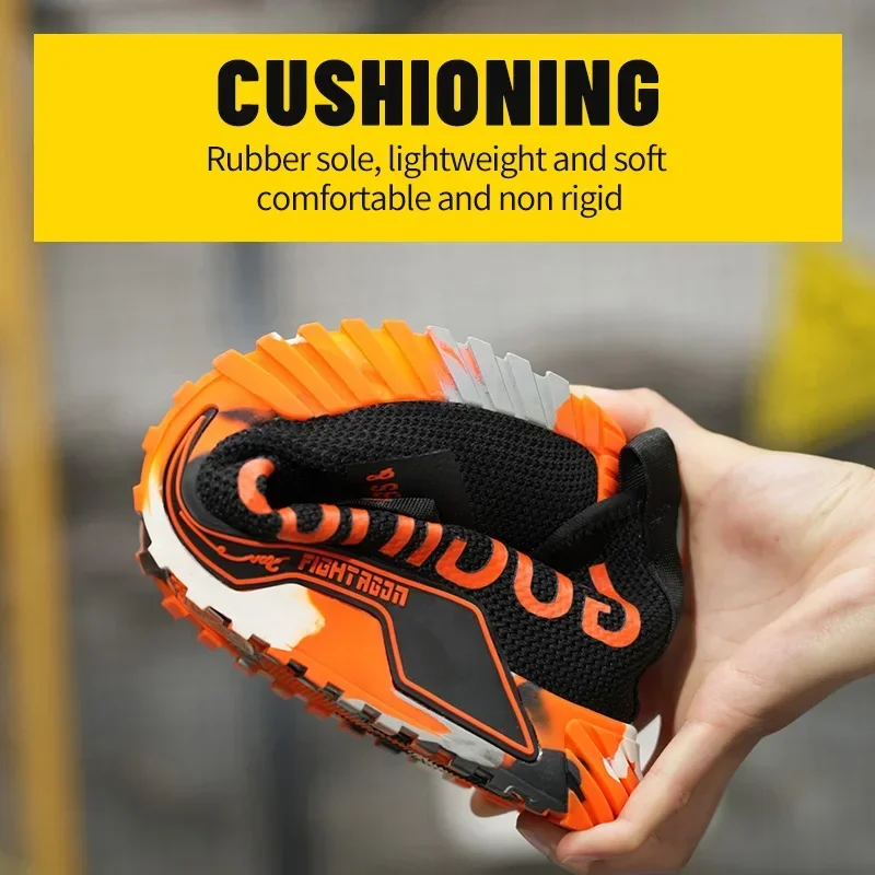 Fashionable sports shoes work boots, trendy safety running sports leisure shoes