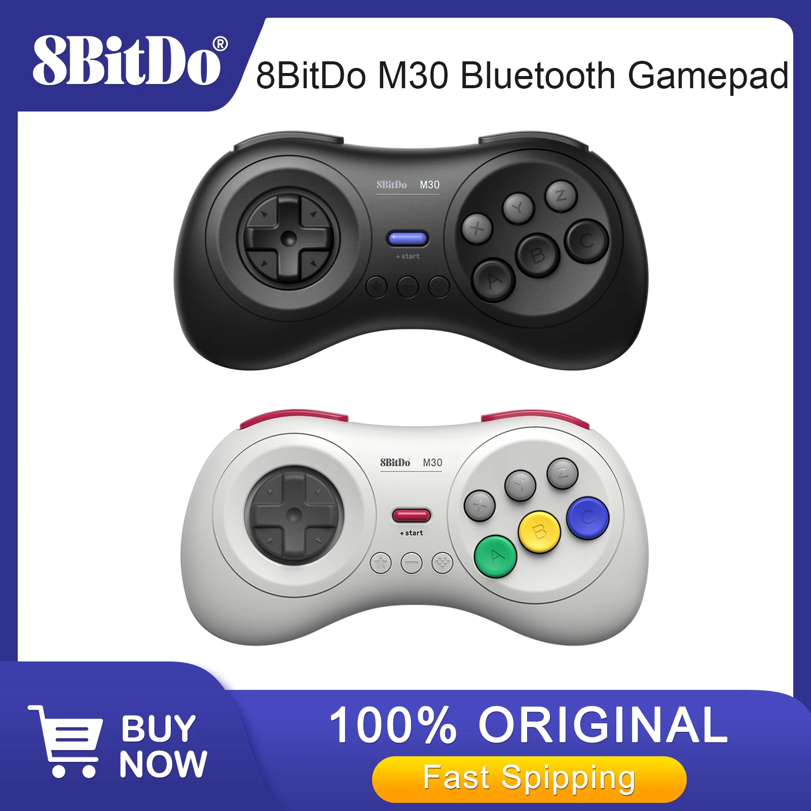 

Bluetooth-контроллер 8Bitdo M30 для Switch, Windows и Android, с 6 кнопками, для классических игр SEGA.
