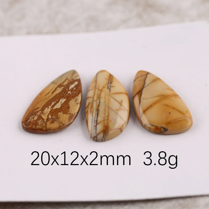 B&F 3PCS Cabochon Natural Multi-Color Picasso Jasper Stone—Loose Gemstone for Jewelry Making  customized—20x12x2mm 3.8g