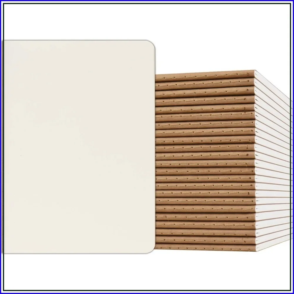 A5 Kraft Notebooks 24-Pack, 8.15x5.5 In, Blank Journal, 60 Pages Each, Bulk for School & Office