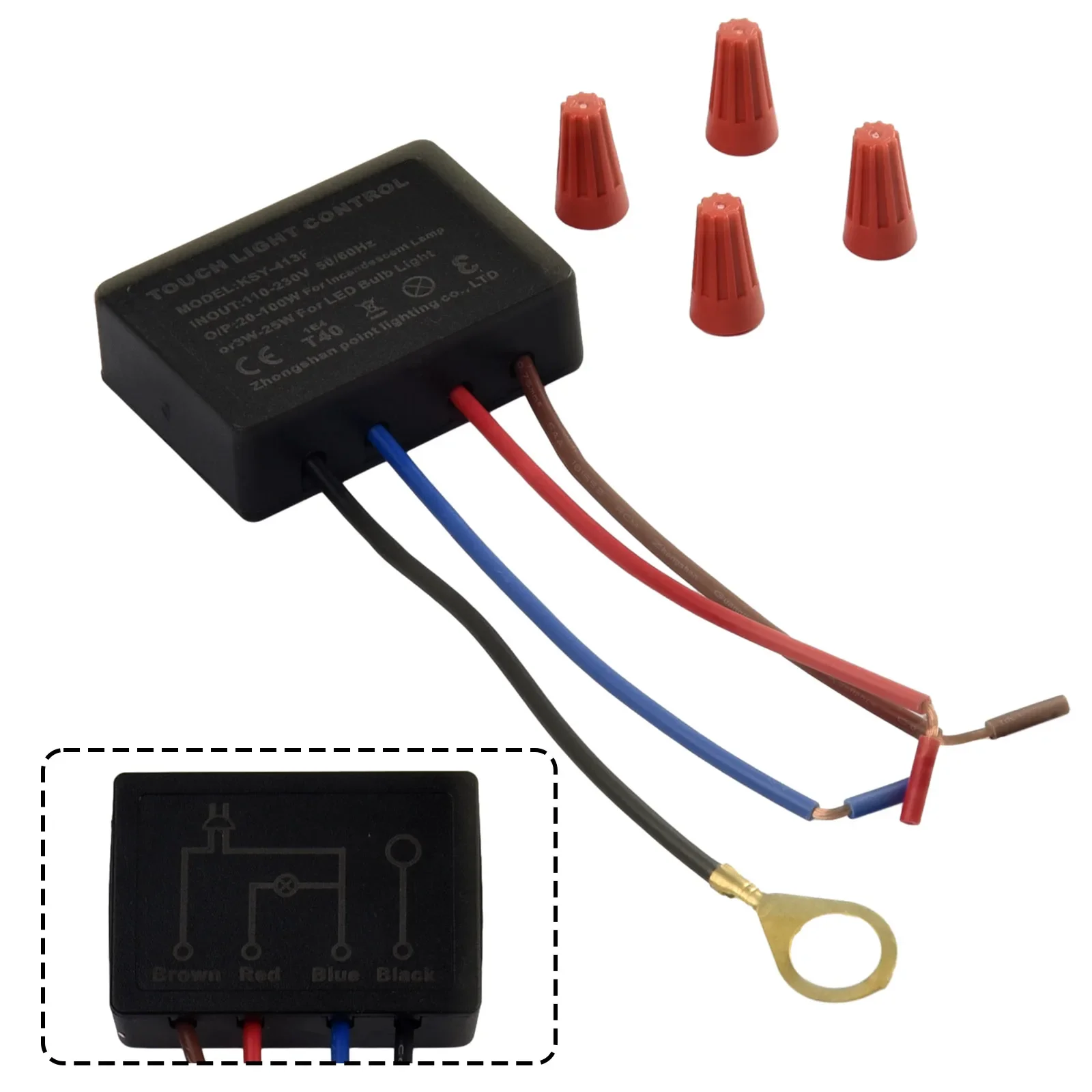 Sensor Touch Light Switch Dimmer Control For Lamp Desk Bulb Module Part Replacement Table Lamp 220V 3-way Accessory Black