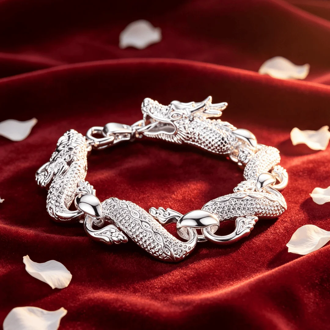 Hot popular 925 Sterling Silver Bracelets Stunning Domineering men's big dragon chain Wedding party Holiday Gift Fashion Jewelry