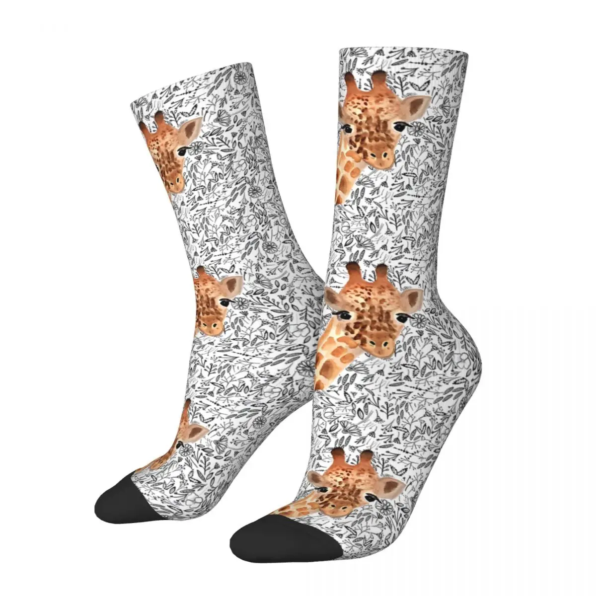 

Мужские носки в стиле ретро с акварельным жирафом, унисекс, Harajuku, носки с принтом Happy Crew, подарок