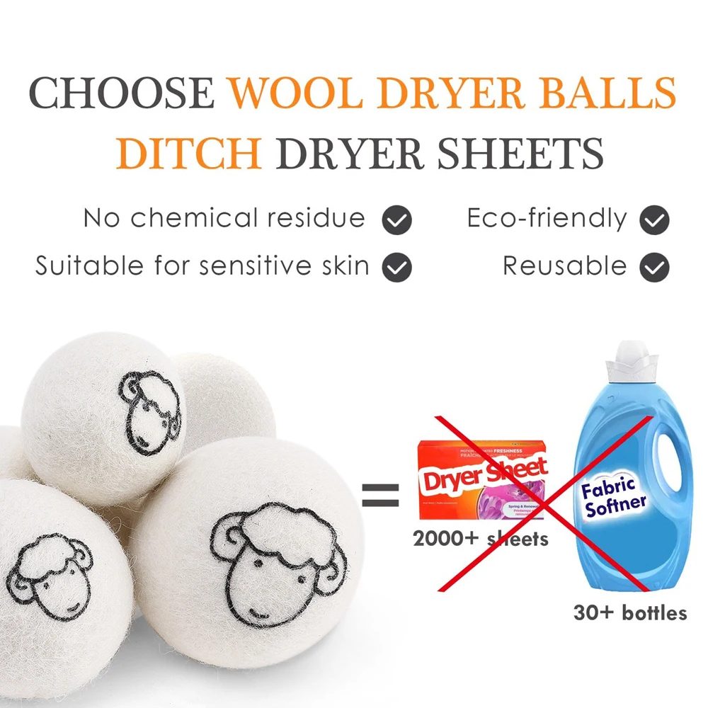 4/1Pcs Reusable Wool Dryer Ball Kit Laundry Washing Fleece Dryer Ball For Clothes Household Softener Washing Machine Accessories