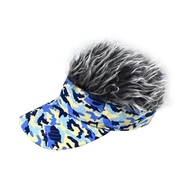 Men Adjustable Wig Baseball Caps With Spiked Fake Hair Women Camouflage Concise Sunshade Adjustable Sun Visor Hip Hop Hat