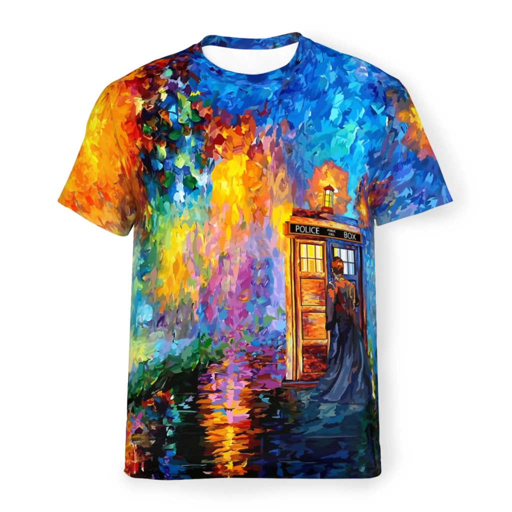 

Color Polyester TShirts Mysterious Man At Beautiful Rainbow Place Distinctive Homme Thin T Shirt Funny Clothing