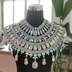 CUIER Top Luxury Huge Size Jewelry Pendant Necklace for Women Tops Body Chain Drag Queen TV Show Wedding Jewelry Beauty