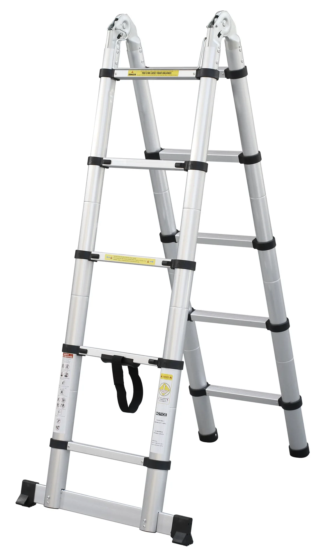 Aluminum Alloy Telescopic Ladder 3.8M Household Folding Ladder Anti-skid Herringbone Ladder Storage Multi-functional Climbing