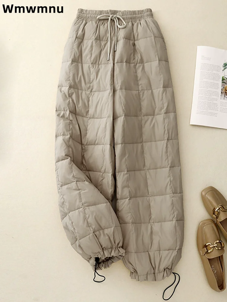 Gerade Kordelzug Unten Baumwolle Hosen Lose frauen Casual Warme Pantalones Dicke Spitze Up Mode Baggy Hohe Taille Hose