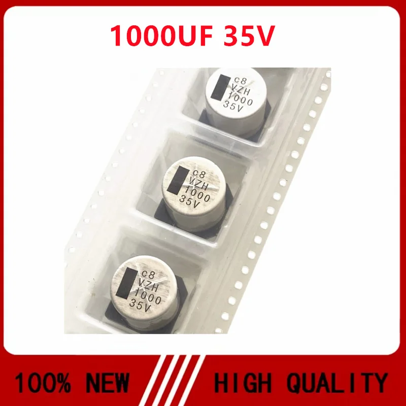 10PCS 35V1000UF SMD 1000UF/35V Chip Aluminium Electrolytic Capacitors with Aluminium Case (Volume 16 X 16.5mm )