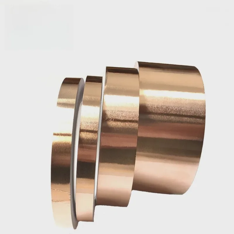 Double Sided Conductive Copper Foil Tape Eco Friendly Pure Red Copper 0.08MM Thick 50 Meters Long Width Cut To Requirement