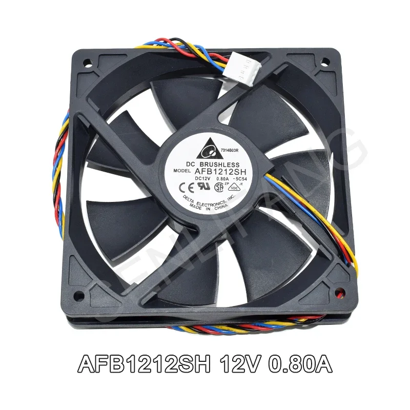 12CM Fan AFB1212SH AFB1212H DC12V 0.35A 0.80A Double Ball Cooling 4Lines PWM Speed Regulation 120x120x25MM Cooler