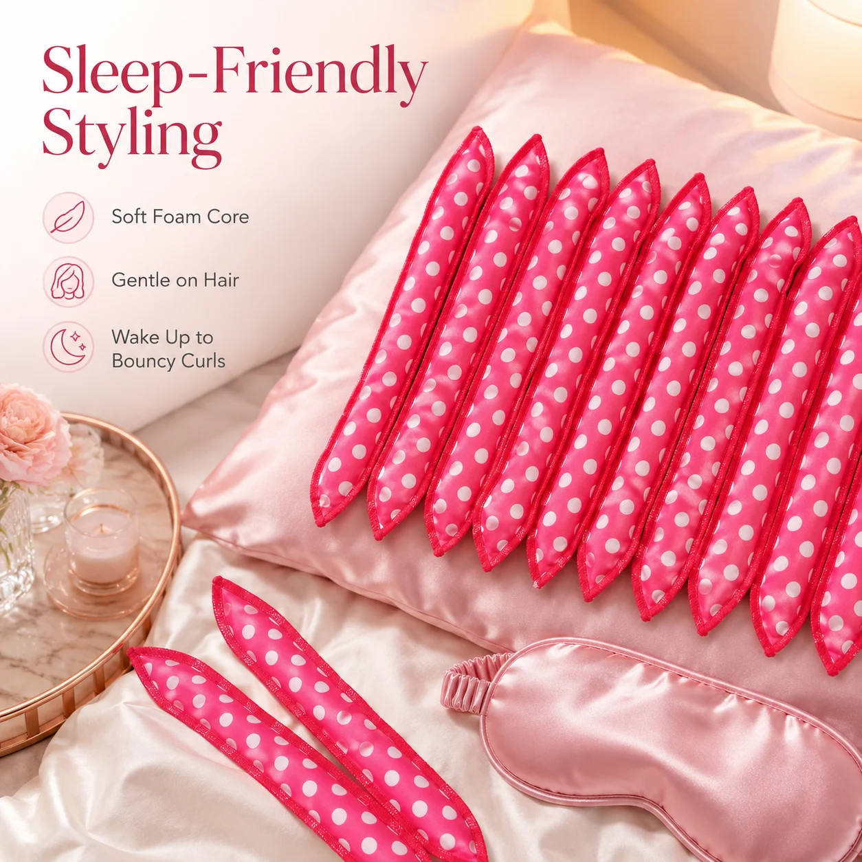 10pcs Sponge Hair Rollers Soft Curlers for Sleep No Heat Overnight Styling