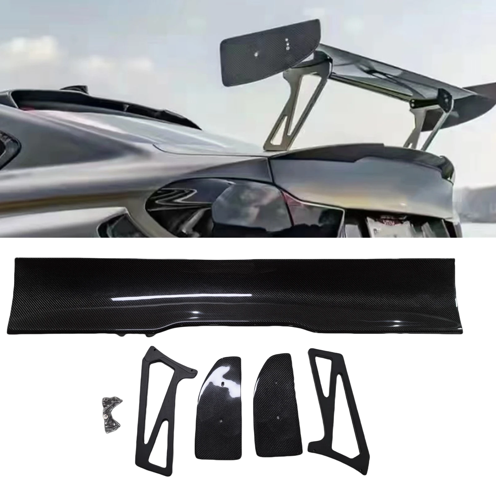 

For BMW 3 Series E92 Coupe 328i 335i M3 R Style Rear Trunk Lid Spoiler Wing Real Carbon Fiber Tail Tailgate Splitter Lip Trim