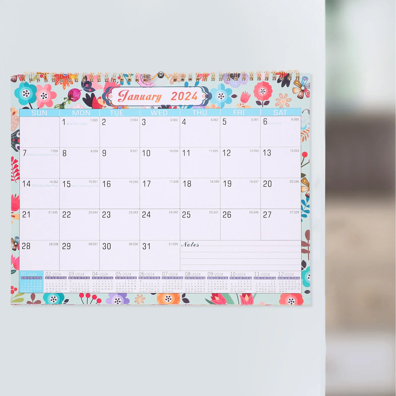 

2024-2025 Wall Calendar English Hanging Calendar Monthly Appointment Planner for Office Home Classroom Daily Use Countdown
