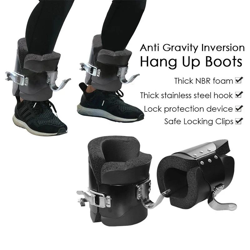 Anti Inversion Boots Therapy Hang Spine Ab Chin Up Gym Body Fitness Building Handstand hine Upside Down Assisted