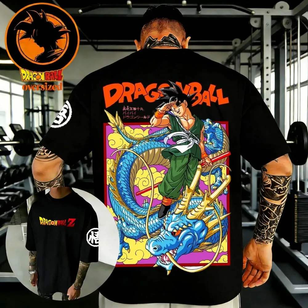 

Summer Dragon Ball Retro High Quality Cotton Men's Oversized Fitness T-shirt Unisex Children's Casual Short Sleeves