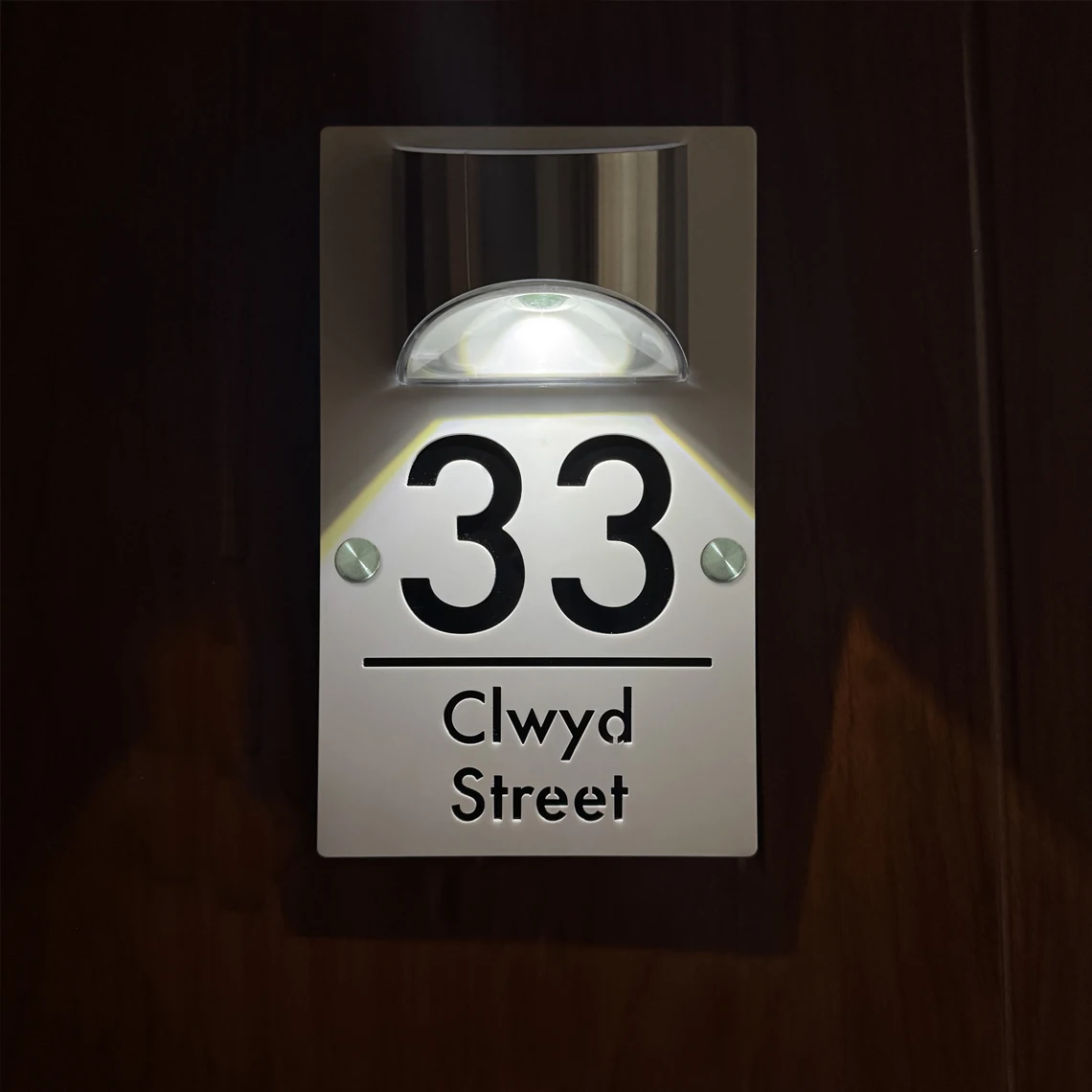 Customized Outdoor Solar House Number Sign Light LED Acrylic Plate Modern Residential Address Family Address Street Door Sign