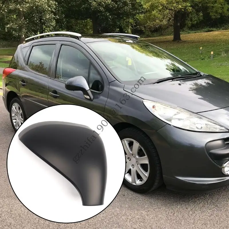 

Replacement Side Mirror Covers Left/Right Door Wing Mirror Cover Caps Case for 207 Auto Accessories 9680194877 .A5KD