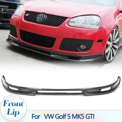 Carbon Fiber Car Front Bumper Lip Spoiler For VW Golf 5 MK5 GTI Auto Racing Front Bumper Lip Chin Protector Guard FRP