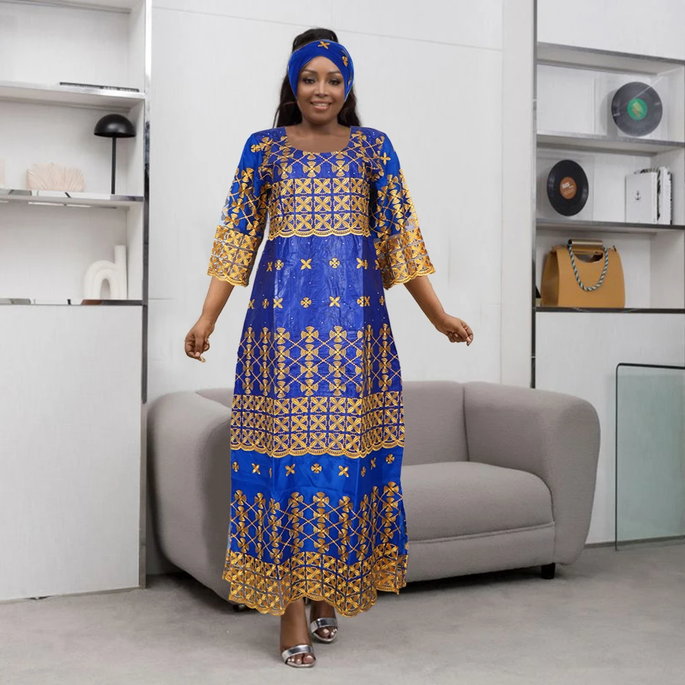 

MD African Traditional Dresses Clothes For Women Africa Dashiki Robe Africaine Fashion Evening Party Dress Church Clothing 2024