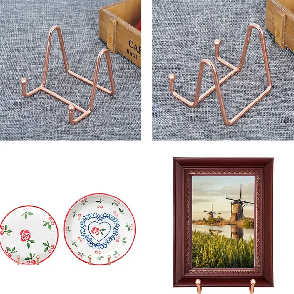 Metal Plate Dish Frame Photo Decorative Stands Holder Placement Stand Display Stand Tabletop Art