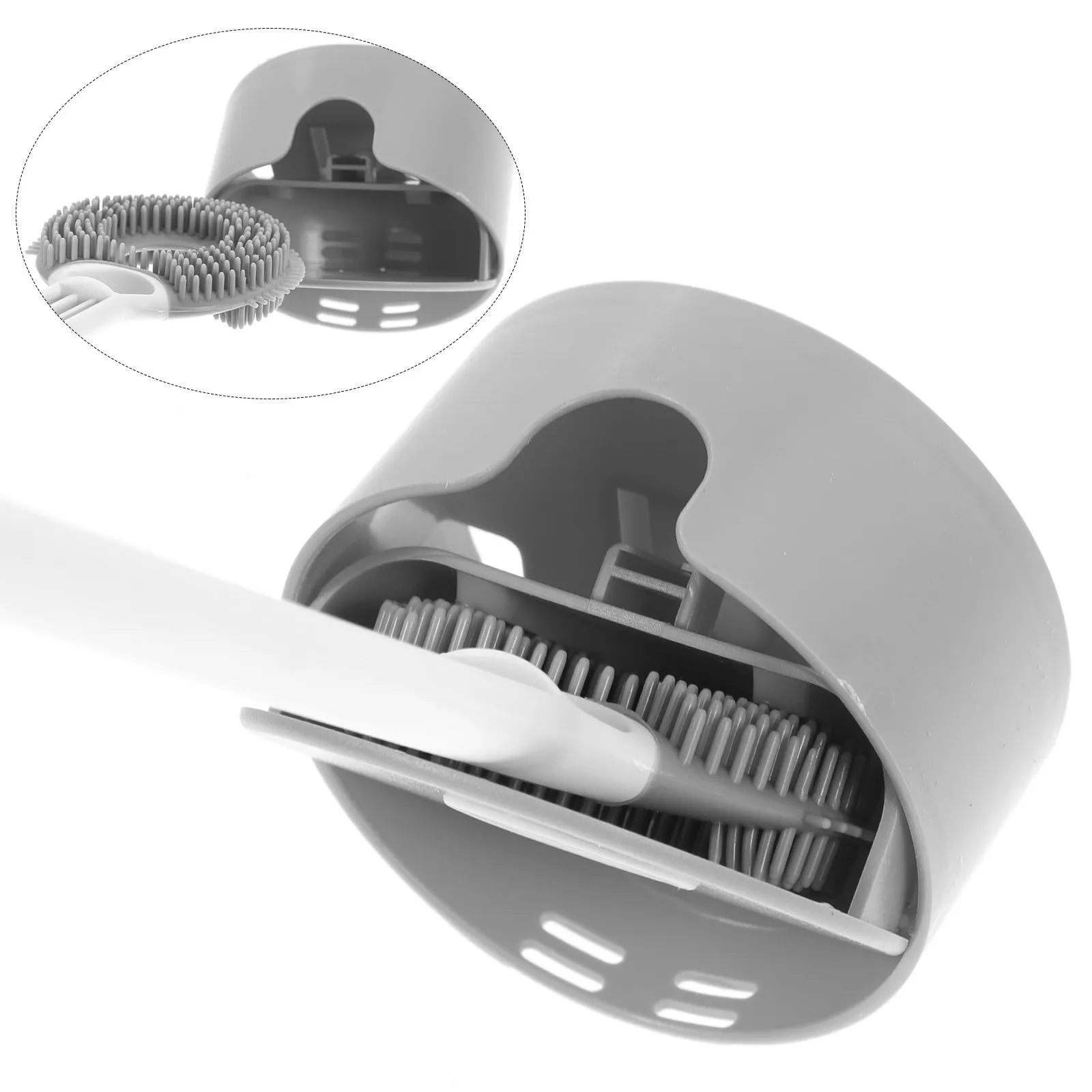 

Набор из 1 шт.: настенная щетка для унитаза с мягким силиконовым наконечником TPR, держатель для глубокой очистки, аксессуар для ванной комнаты, щетка для чистки раковины и ванны