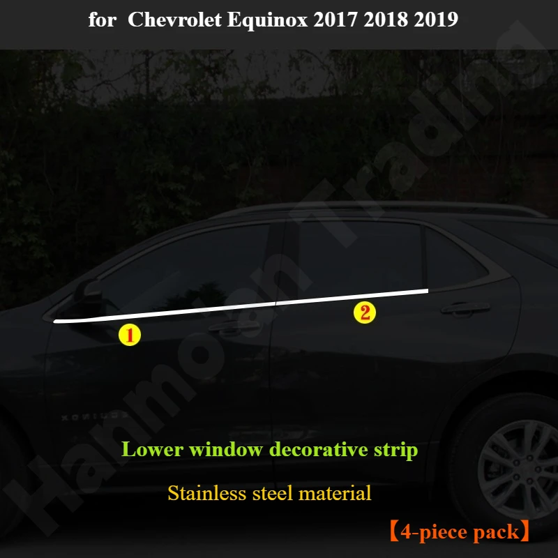 

Для Chevrolet Equinox 2017 2018 2019, яркая полоса окна/декоративная полоса из нержавеющей стали/украшение нажимной полосы кузова