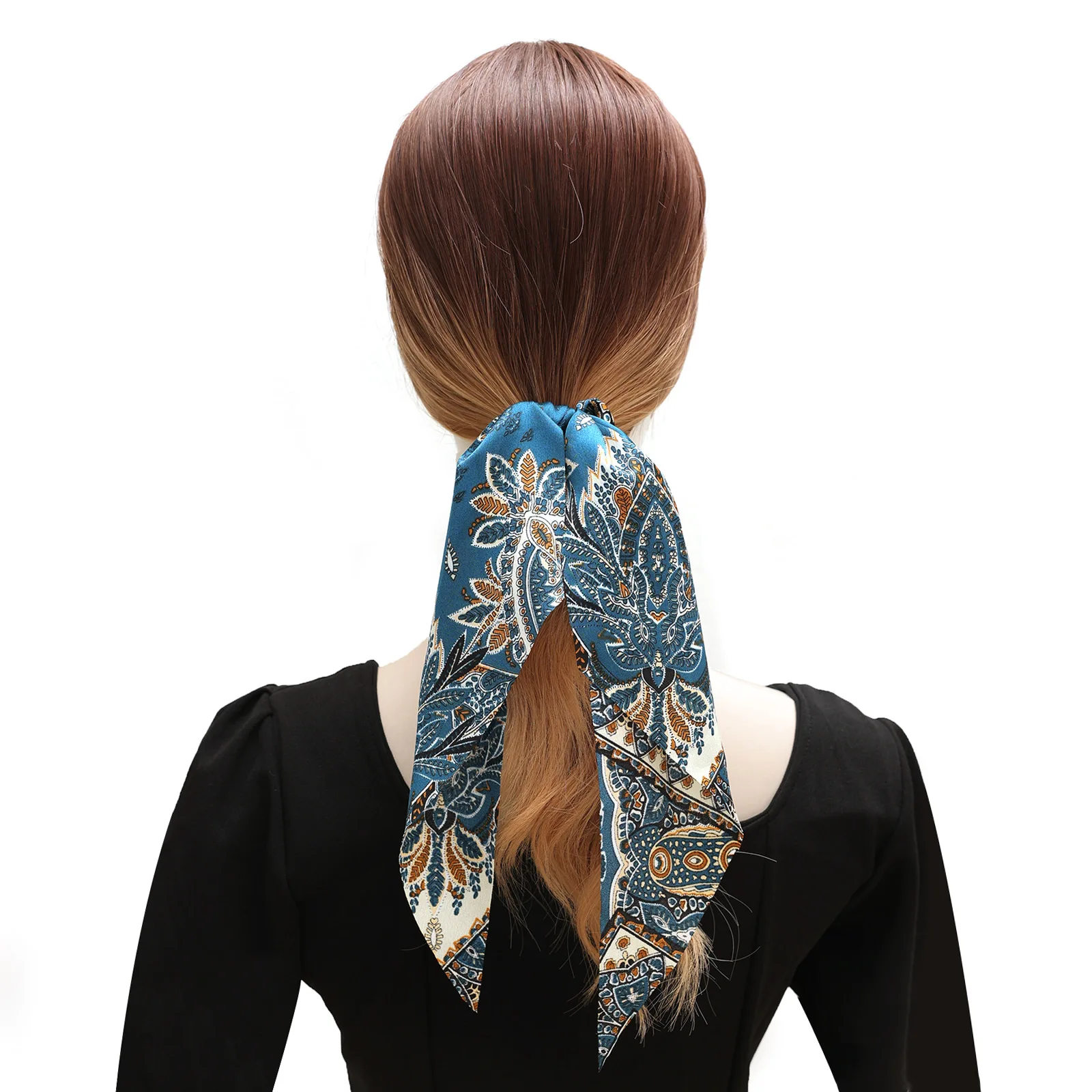 1/3/4 قطعة زهرة بيزلي مثلث وشاح توك شعر إكسسوارات الشعر مجموعة العلاقات الشعر Scrunchy العلاقات الشعر