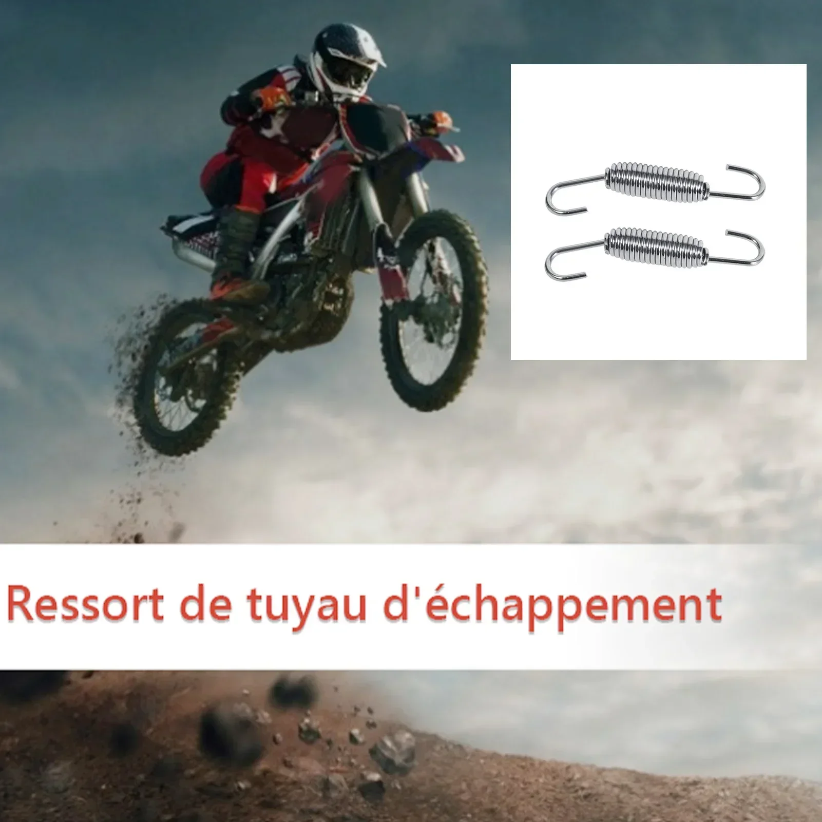 2x Motorcycle Exhaust System Fully Rotatable Mounting Springs Stainless Steel