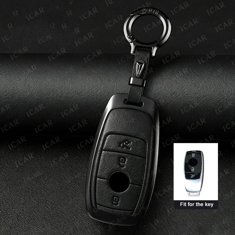 Zinklegierung 3-Tasten-Schlüsselgehäuse für Mercedes Benz A B C E G S Klasse CLA CLS GLA GLB GLC GLE GLS EQA EQB EQC Fernbedienung Autoschlüssel-Hülle – Detail 5