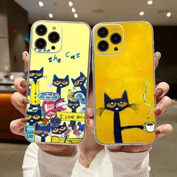 Pete Cat Cute  Phone Case For iPhone 15,14,13,12,11 Plus,Pro,Max,XR,XS,X,7,8 Plus,SE,Mini Transparent Silicone Soft