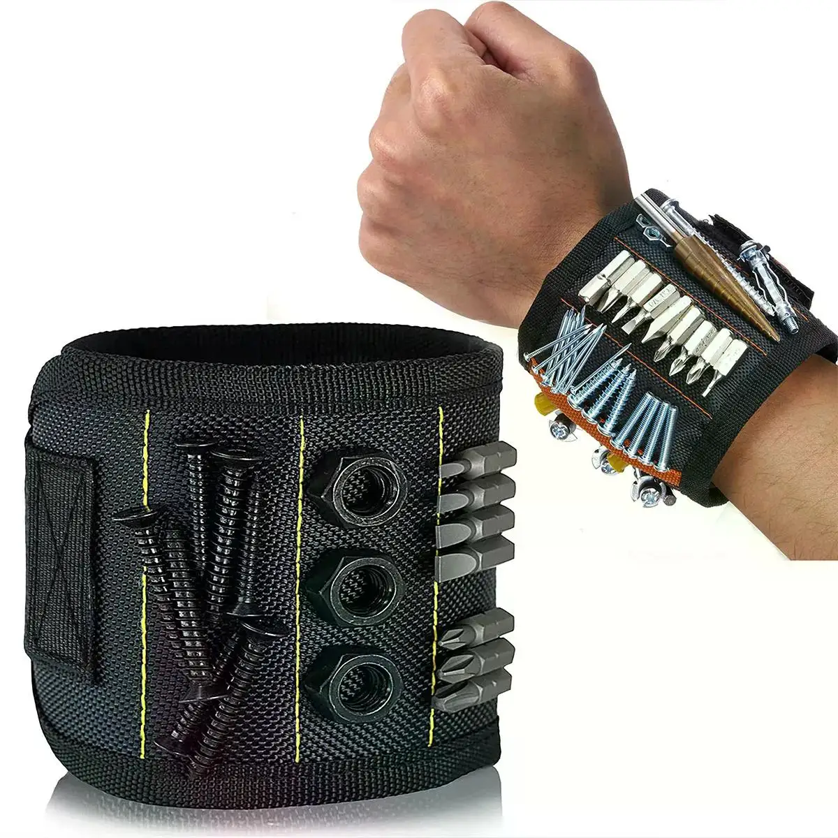 

Magnetic Wristband for Holding Screws,NailsDrilling Bits,Wrist Tool Holder Belts with Strong Magnets,Cool Gadgets for Men, wome