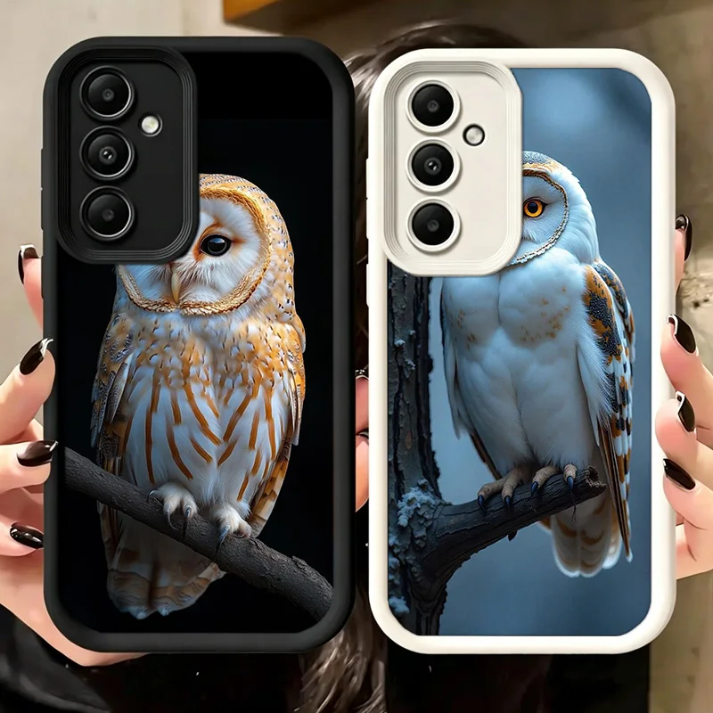 Owl in Winter Phone Case For Samsung A17 A57 A56 A55 A27 A16 A26 A36 A15 A25 A35 A05S A06 A07 Galaxy M15 M16 M23 M34 M36 M54 Not