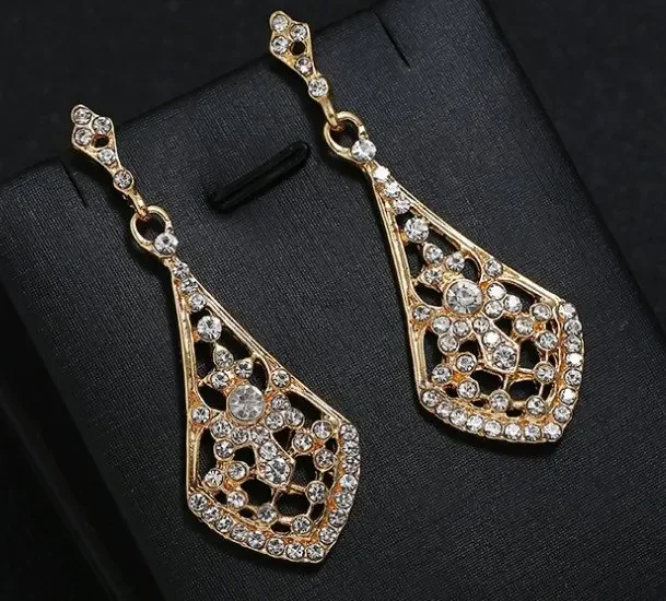 1920s أقراط الزعنفة طافوا 20s غاتسبي العظيم حجر الراين أقراط Aretes De Mujer مجوهرات فاخرة مثليه مجوهرات kolczyki #3
