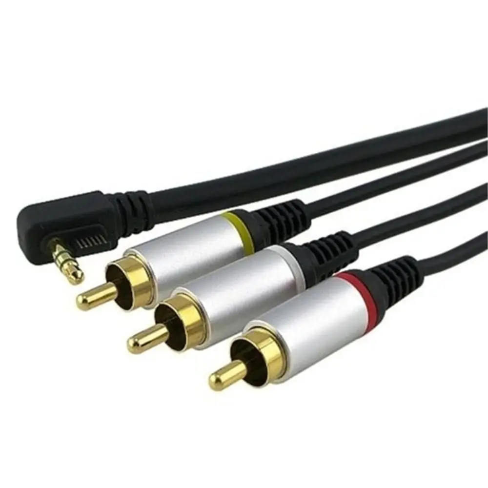 Black RCA Male For PSP 2000 3000 Tranfer AV Cable Audio Cables 3 RCA Cable Cord