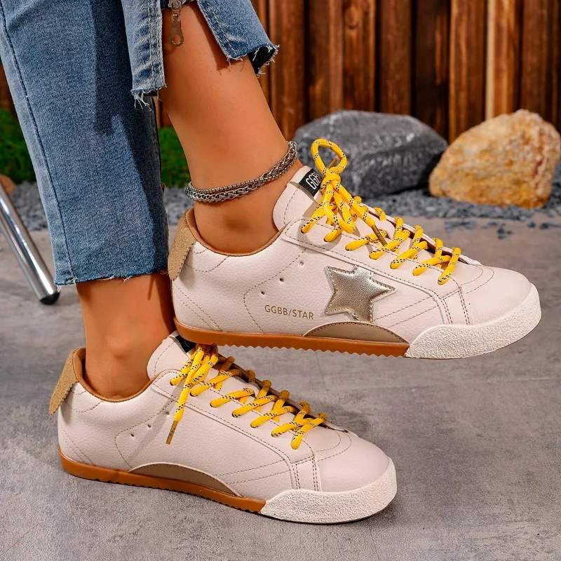 Retro Genuine Leather Deqin Shoes Women Sneakers 2025 New Style Versatile Worn-In Flat Bottom Casual Sports Women Flats Shoes - view 4