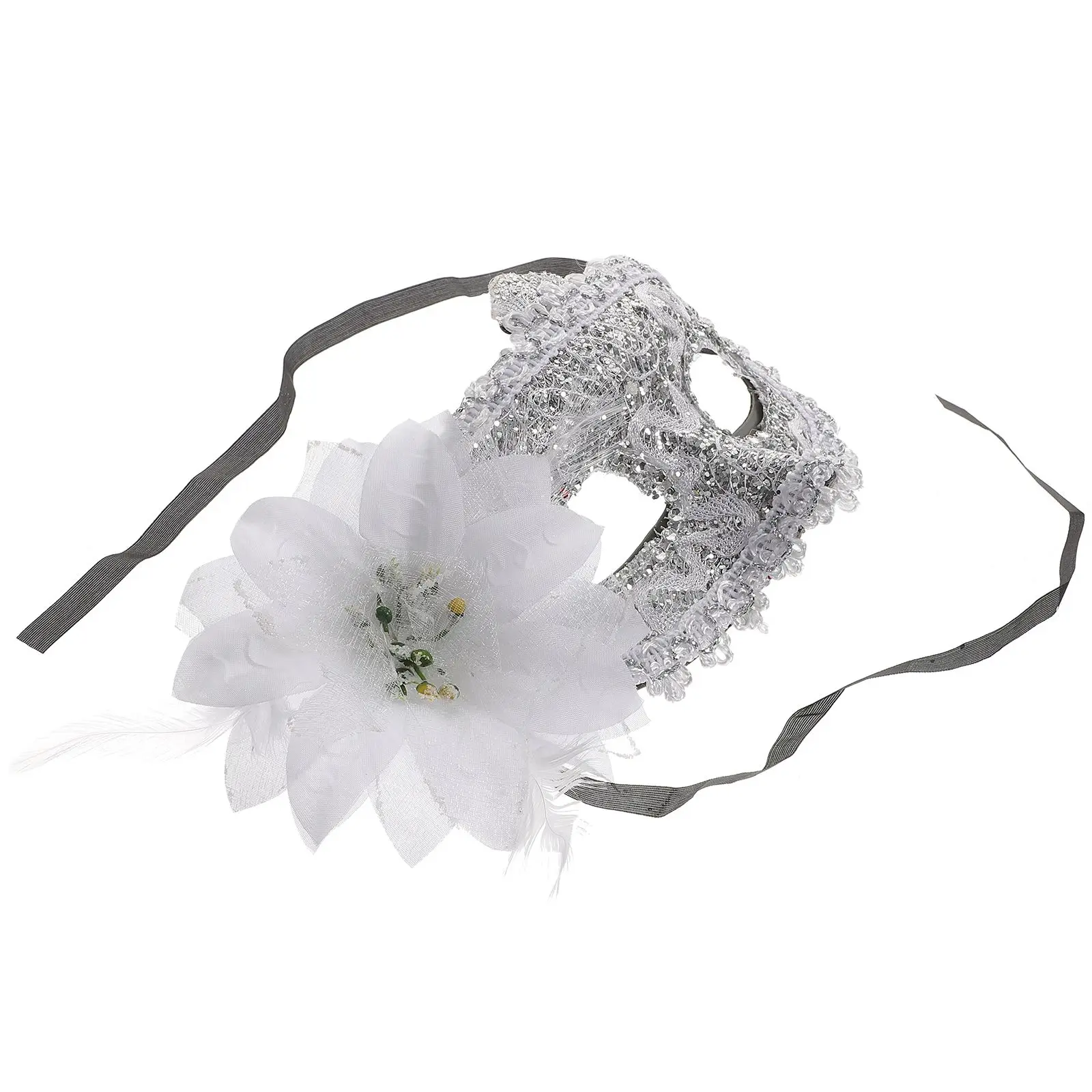 

Lily Mask White Vintage Lace Face Masquerade Ball Masks Costume Party Halloween Accessory Elegant Plastic Rhinestone Venetian