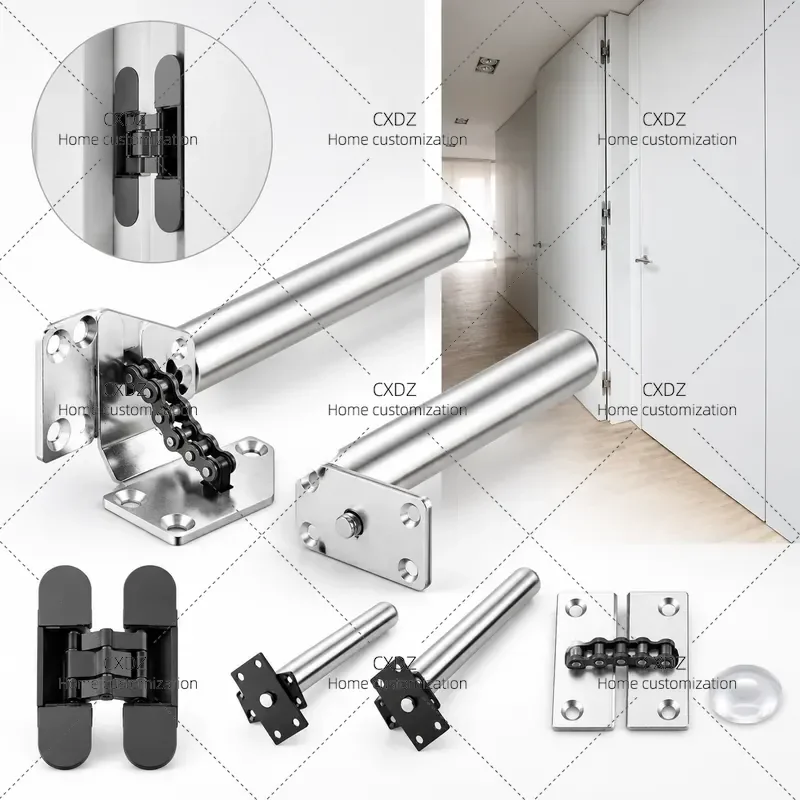 Invisible Door Closer Hidden Household Wooden Door Hinge Auxiliary Device Spring Automatic Door Closer