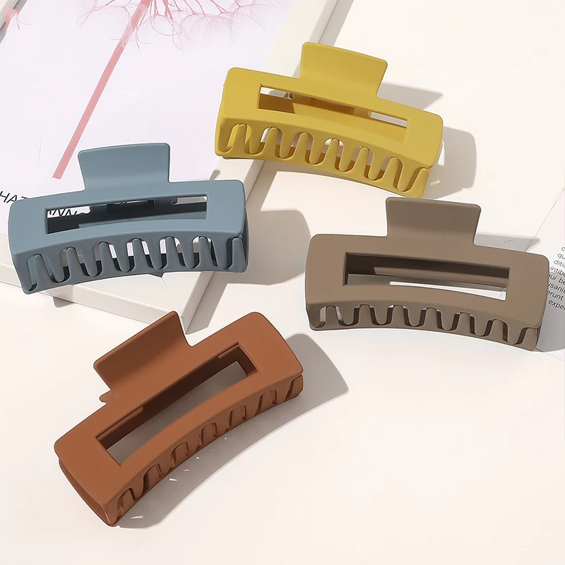 Pinza para el pelo para mujer y niña, pasador rectangular grande de 10,5 cm, Color caramelo acrílico, accesorios para trenzas de estilo de moño, 1