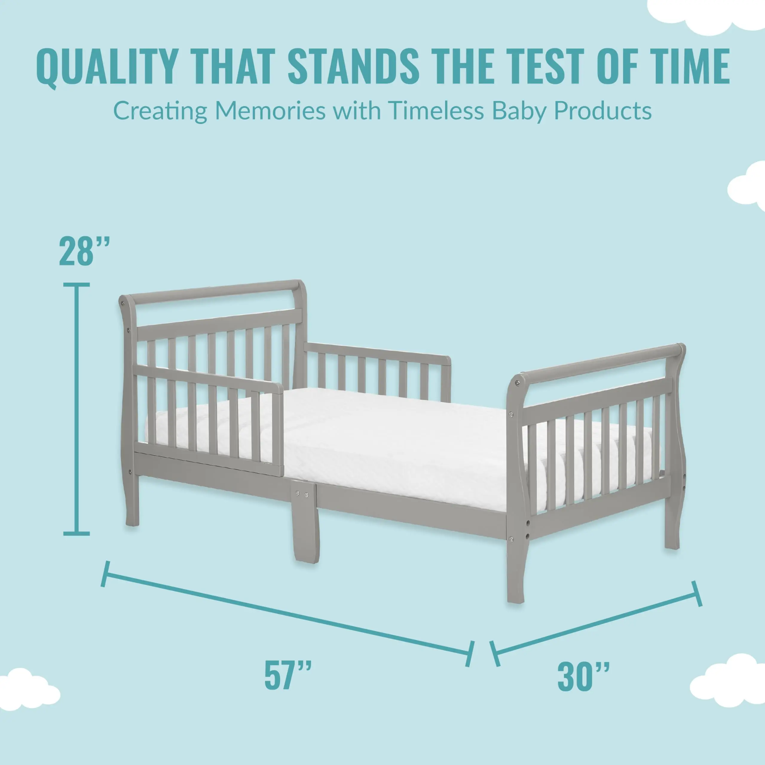 

Детская кроватка из дерева с дизайном в виде саней, низкая, сертифицированная для безопасности малышей