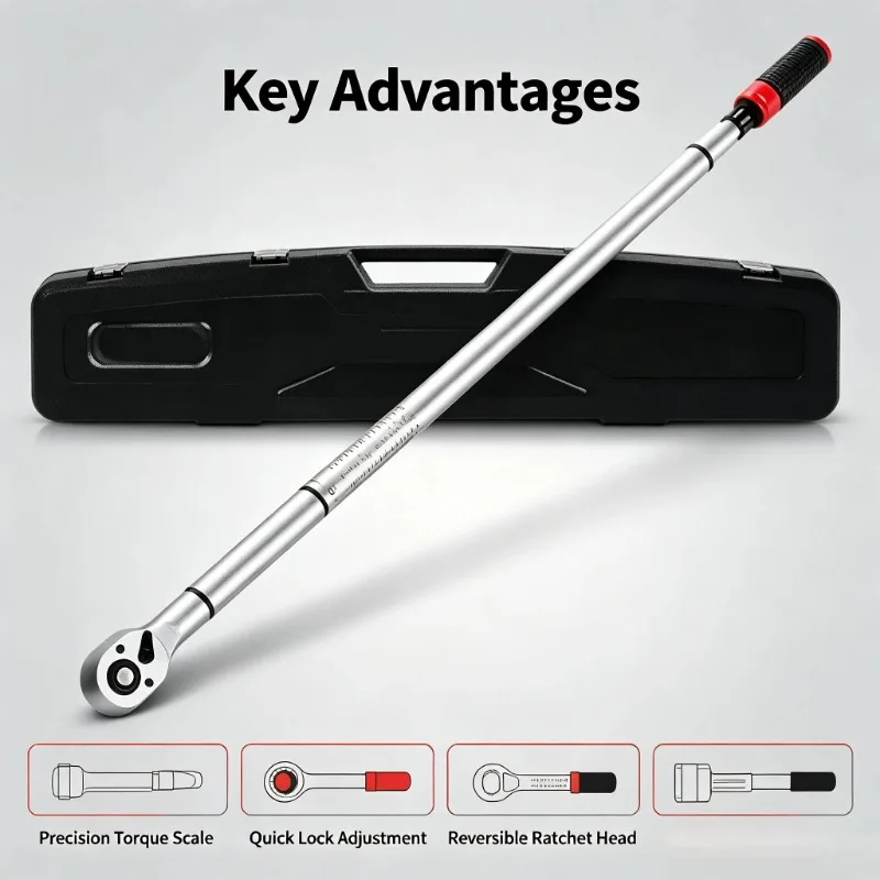 3 4 Inch Drive Wrench 600‑1000Nm 48 Teeth High Precision 3 Percent Accuracy Heavy Duty Spanner For Truck Car Tire Repair Tool