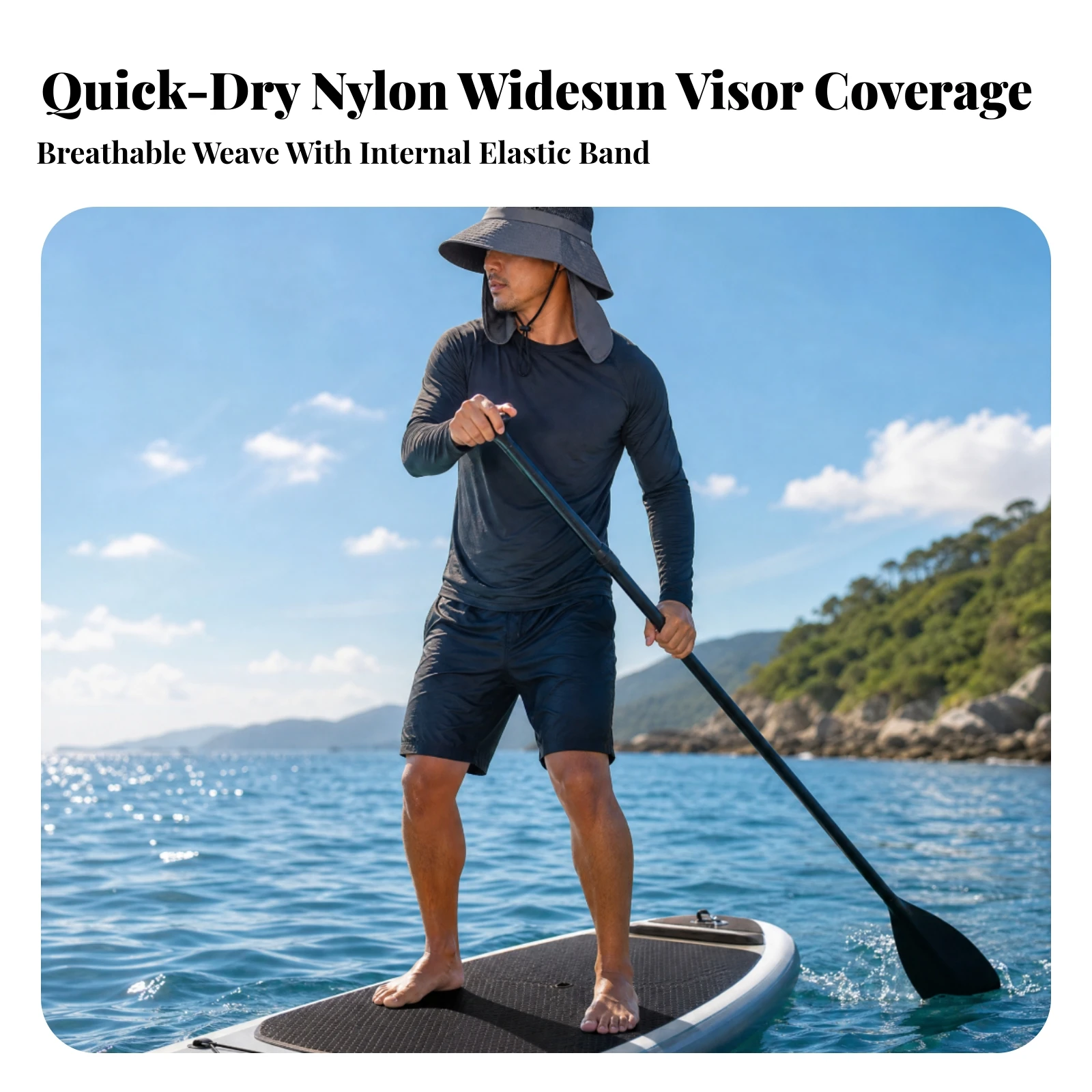 Paddleboarding Sun Hat Lightwe - Packable Hat Nylon ulasan dan harga
