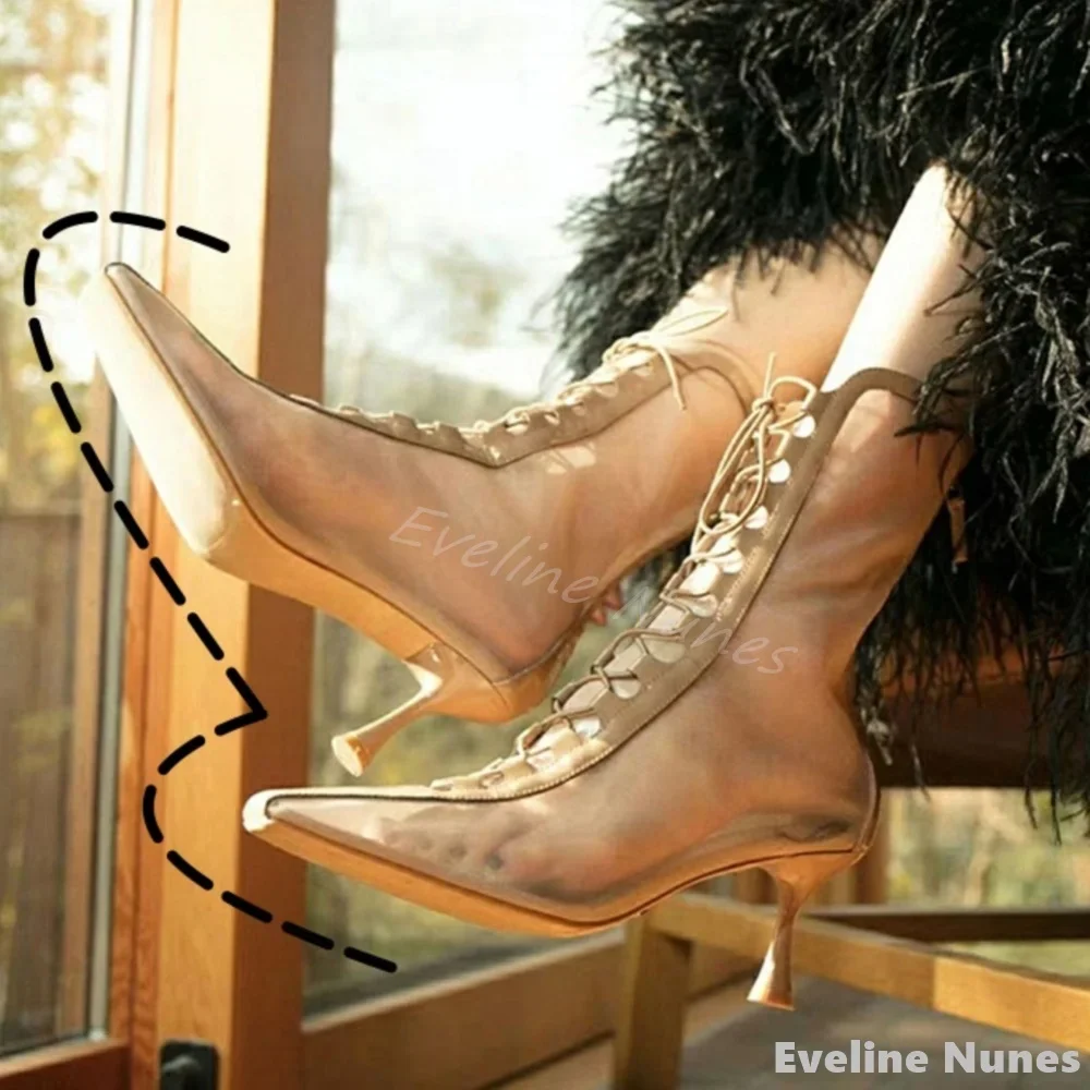 

2025 New Hollow Square Toe Sandals Boots Women Summer Stiletto Sexy High Heels Cross Straps Breathable Mesh Mid-calf Solid Boots