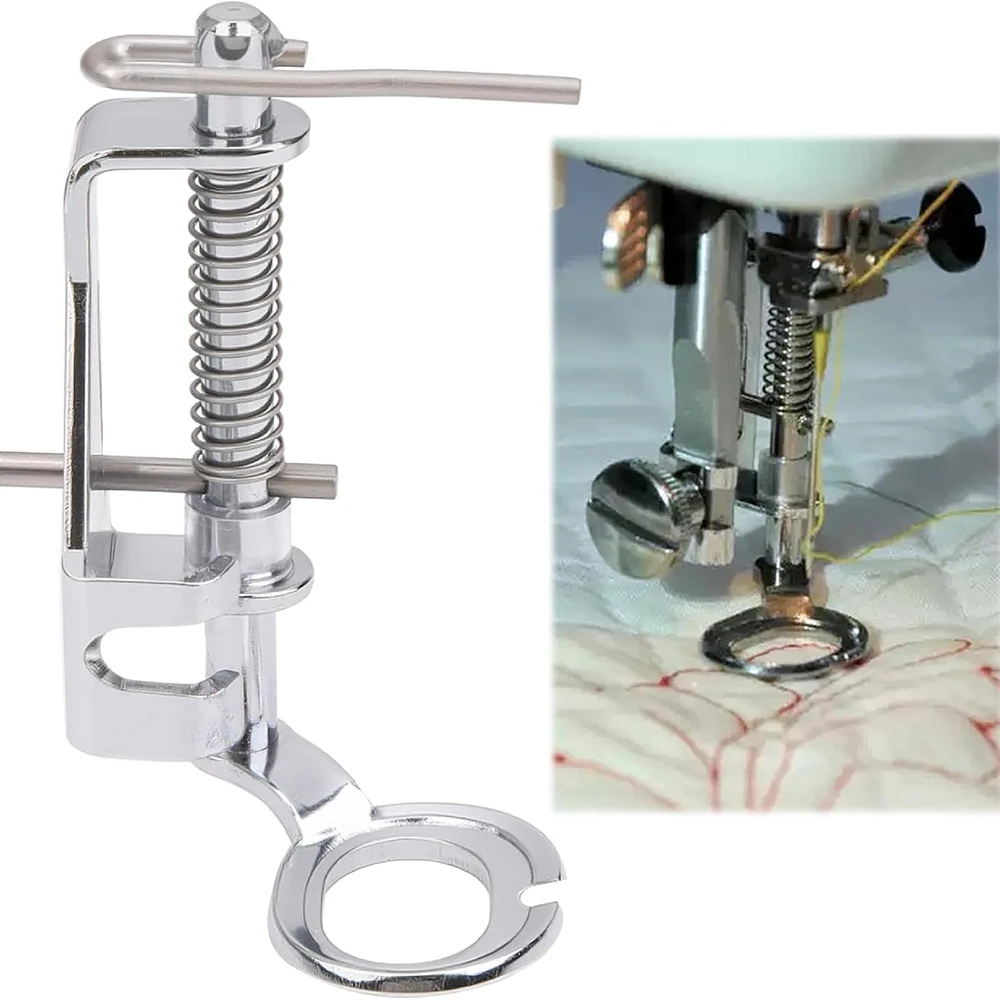 1PC Metal Free Motion Quilting Darning Presser Foot Sewing Tool Compatible with Low Shank Singer Brother Babylock Sewing Machine