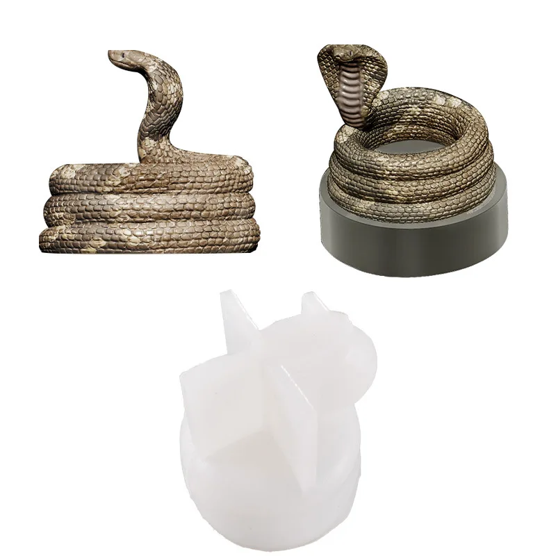 Cobra Candlestick Epoxy Resin Mold Snake Shaped Candle Holder Silicone Mould DIY Crafts Ornaments Decorations Casting Tools M652