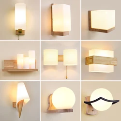 Modern LED Wall Lamps Wooden Lights Bedroom Bedside Stairs Corridor Interior Mounted Lighting Sconce Home Decor Light Fixtures