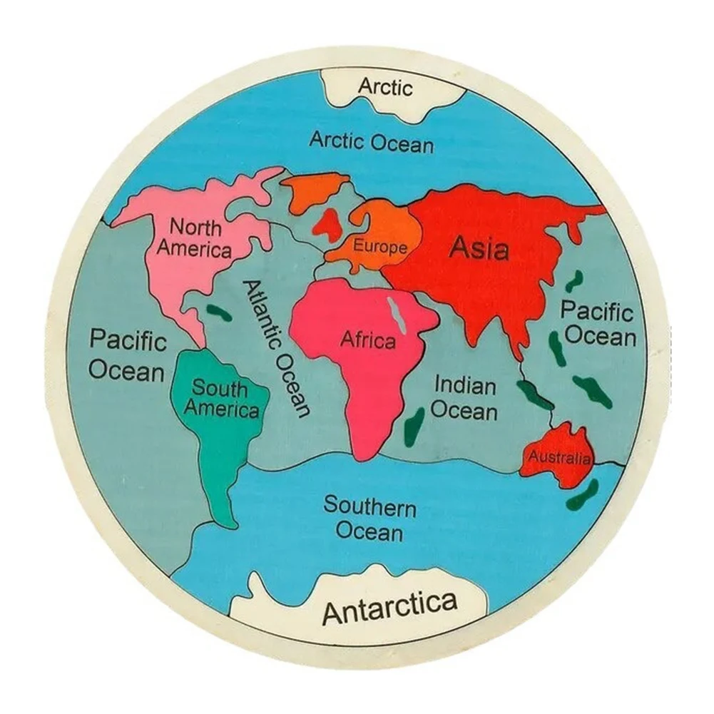 

A72P Map Puzzle for Kids 3-6 Interactive Geography Learning Toy with Continents Oceans Wooden Jigsaw